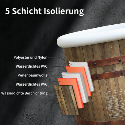B&Y Opvouwbaar volwassen bad met deksel, 80 cm diameter, groot ijsbad, opblaasbaar ijsbad voor atleten en sporters, 377L vrijstaand ijsbad, ijsvat voor koude watertherapie