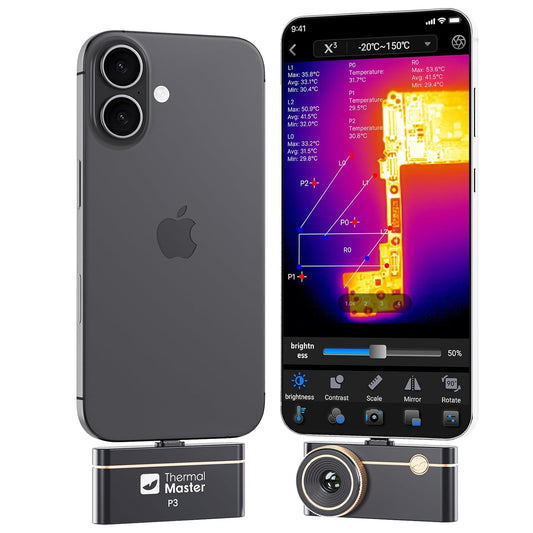 Warmtebeeldcamera P3 voor iPhone en Android Infrarood Camera Instelbare Lens Super IR Resolutie 512 x 384, -20 ℃-600 ℃ warmtebeeldcamera voor PCB-inspectie