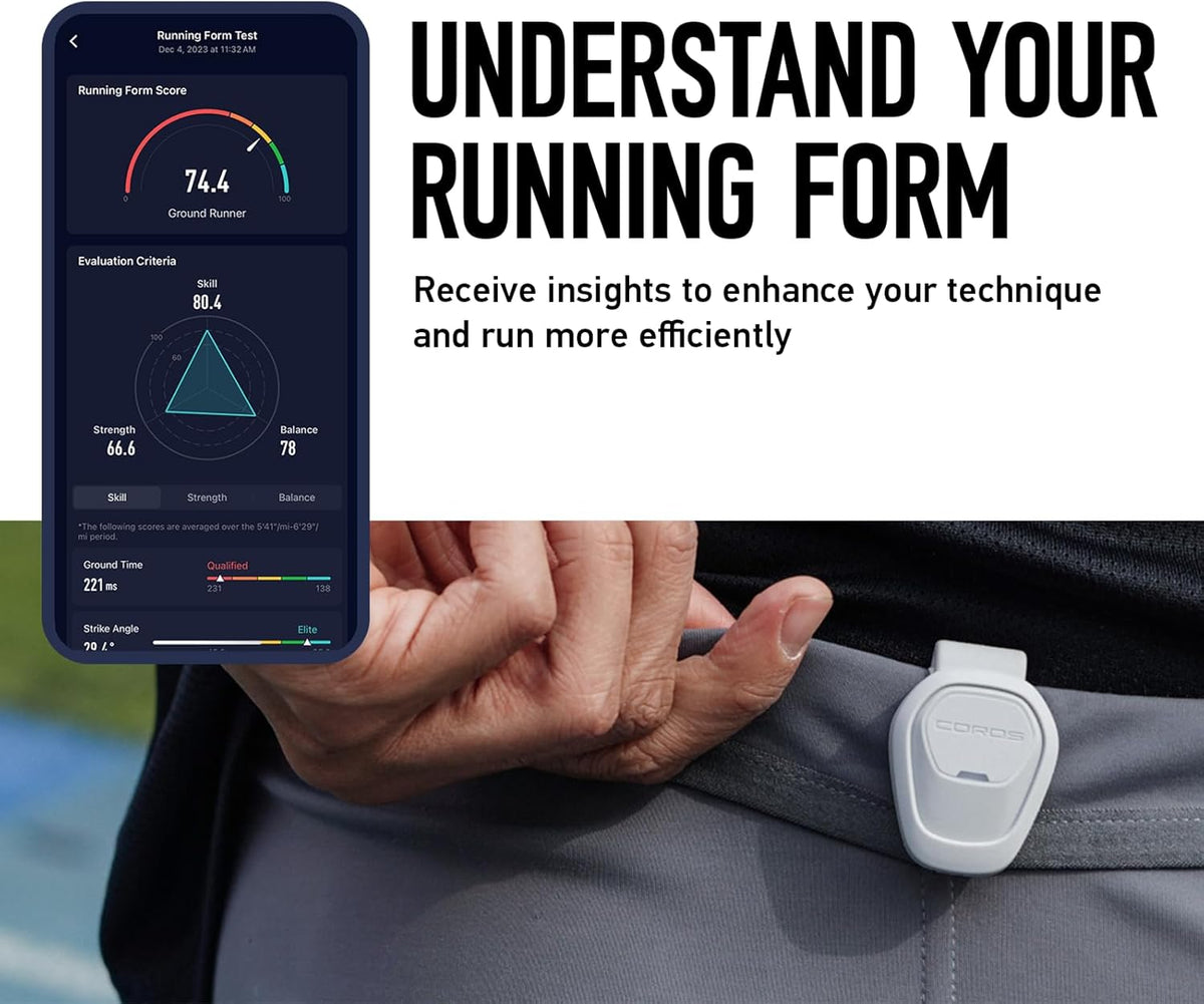 COROS POD 2, horlogesensoraccessoire, nauwkeurige afstandsmeting, gevoeliger realtime tempo, verbeterde GPS-gegevens, te bevestigen aan schoenen of riem, werkt alleen met COROS-horloges