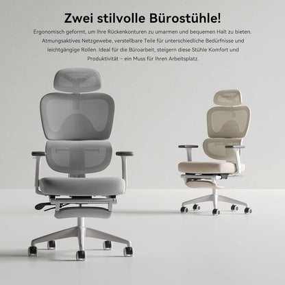 Ergonomische Bureaustoel – Bureaustoel Draaistoel – Kantoorstoel – Werkstoel – Speciaal Voor Vrouwen – 3-Traps Verstelbare Lendensteun – 3D-Verstelbare Armleuning En Hoofdsteun Met Voetensteun