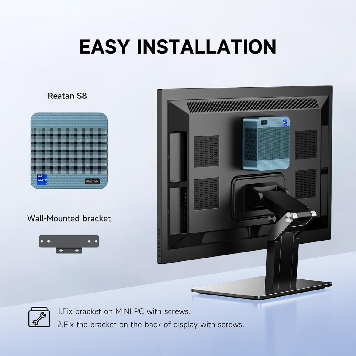 Reatan S8 Mini Gaming PC met Intel i9-12900H Mini-PC (14C/20T tot 5.0 GHz) 32GB DDR5 1TB PCIe 4.0 SSD Mini-Computer HDMI DP USB-ondersteuning Wi-Fi6 BT5.2 Dual 2.5G LAN