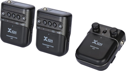 Draadloos audiosysteem – Draadloze microfoonset – Lavalier microfoon – Interview microfoon – Podcast microfoon – Bundel met 2 zenders en 2 lavaliermicrofoons – 2,4 GHz en minder dan 6 ms latentie