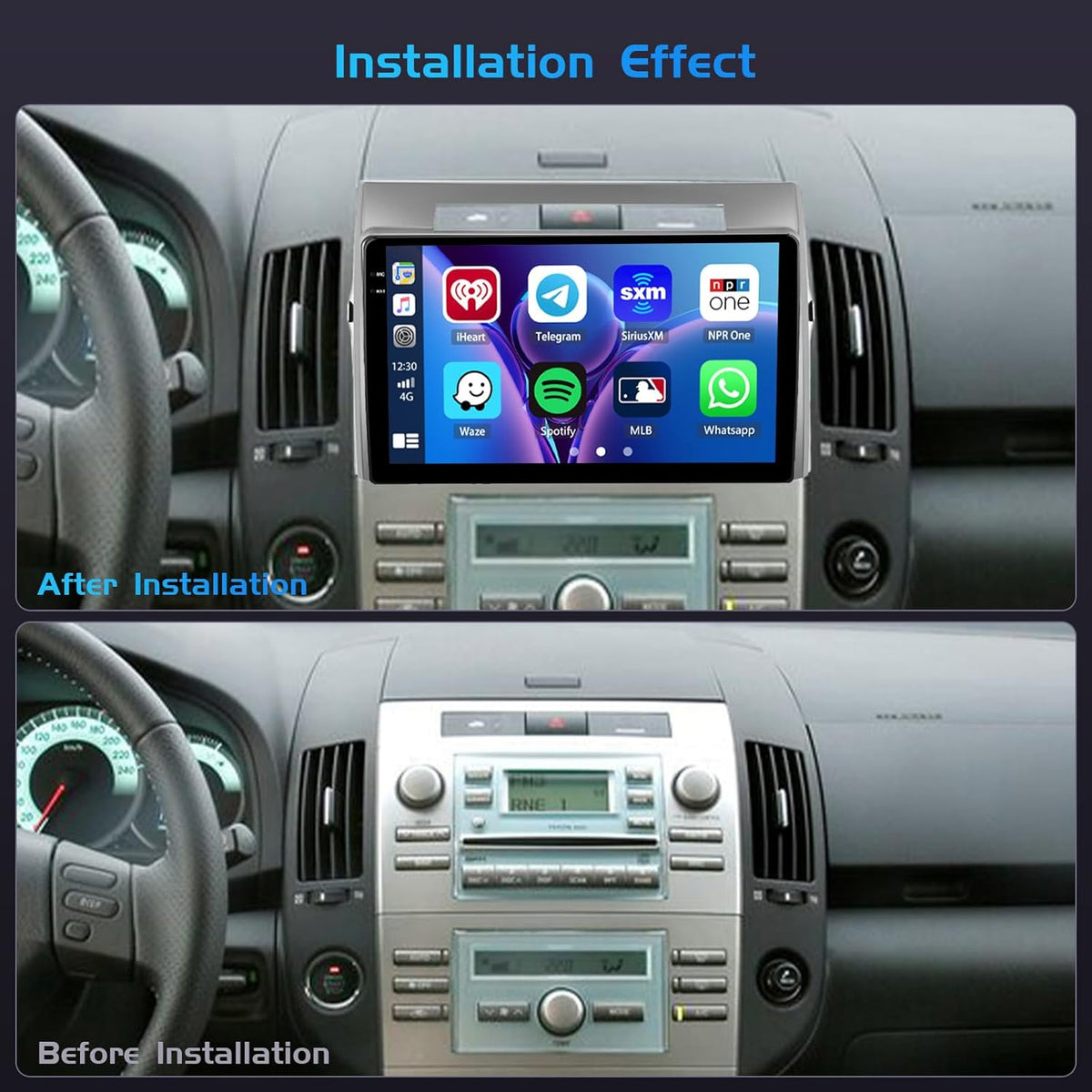 Autoradio Toyota Corolla Verso – Navigatiesysteem – Multimedia Speler – Touchscreen Radio – Android Headunit – 9 Inch In-Cell Scherm – Draadloze CarPlay & Android Auto