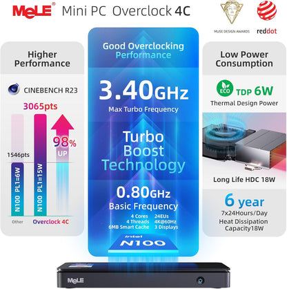 Mini PC – Mini Desktop – Compacte Computer – Kleine PC – Desktop Computer – 32GB RAM – 512GB SSD – Windows 11 Pro – Triple Display – USB-C Multifunctioneel