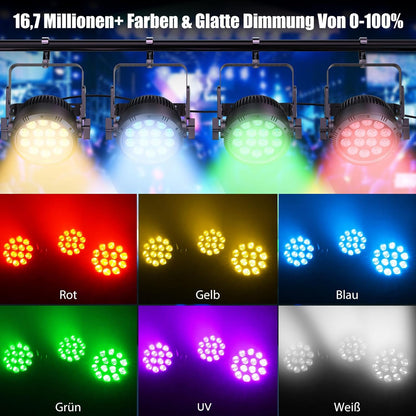 RGBW 200 W Par LED – Podiumverlichting – LED Spot – Stage Light – Show Verlichting – Waterdicht IP65 – 14 x 15W RGBW LEDs – Stroboscoopfunctie Tot 25 Hz