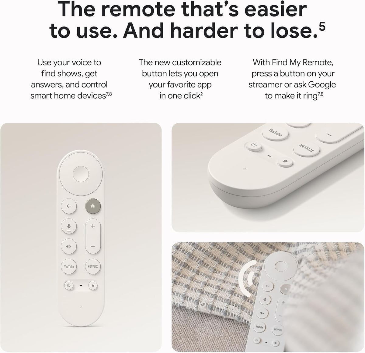 Google TV Streamer 4K – ontspannen entertainment door snelle streaming en afstandsbediening met spraakzoeken – films, series, live-uitzendingen en Netflix in 4K HDR – 32 GB opslagruimte – Porselein