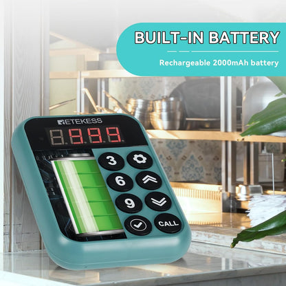 Retekess TD168R Restaurant Pager System, Restaurant Buzzers, 400M, Outdoor Range Alarm, 7 Call Modes, Service Countdown Time, Pagers for Restaurant, Bar - QUORE