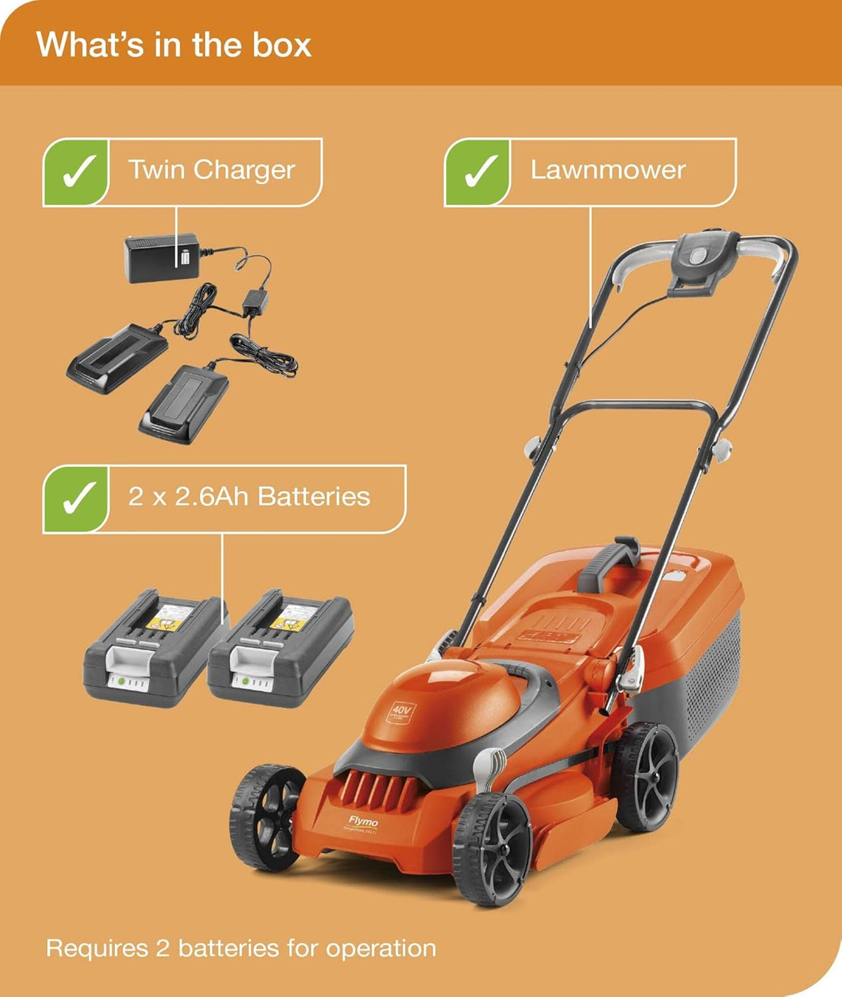 Accu-grasmaaier – Draadloze grasmaaier – Lithium-ion grasmaaier – Tuinmaaier – Elektrische grasmaaier – 40V krachtig – 35L grasopvangbak
