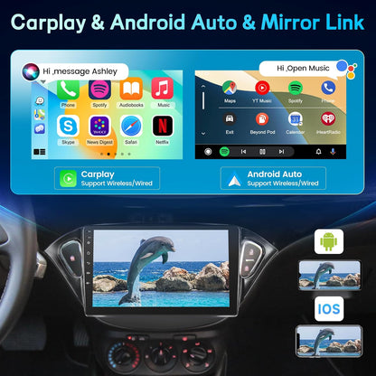 9" Android Autoradio – Multimedia Systeem – Navigatie Radio – Touchscreen Headunit – Auto Stereo – Draadloos & Bekabeld CarPlay – GPS Met Offline Kaarten