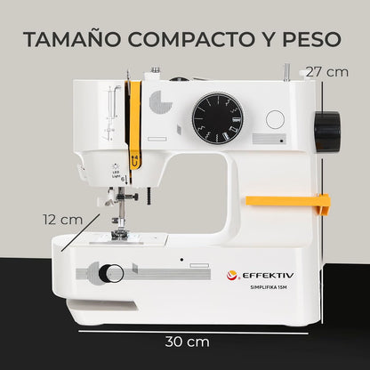 Naaimachine – Stikmachine – Draagbare Naaimachine – Compacte Naaimachine – Hobby Naaimachine – 15 Steken, Automatische Draadinrijger En Draadafsnijder – Geschikt Voor Lichte En Middelzware Stoffen