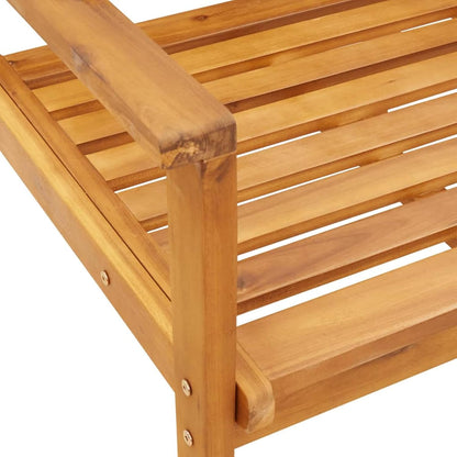 Garden Chair Set of 2 66.5 x 65 x 81 cm Solid Wood Acacia Wood Armchair Lounge Chair Chair for Bedroom - QUORE