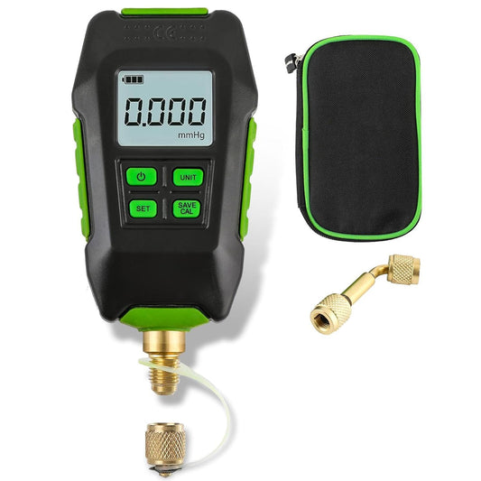 Digitale Vacuümmeter, 0-10.000 Pa HVAC-micronvacuümmetertester met Display met Achtergrondverlichting, Digitale Vacuümmicronmeterset voor Atmosferische Omgevingen