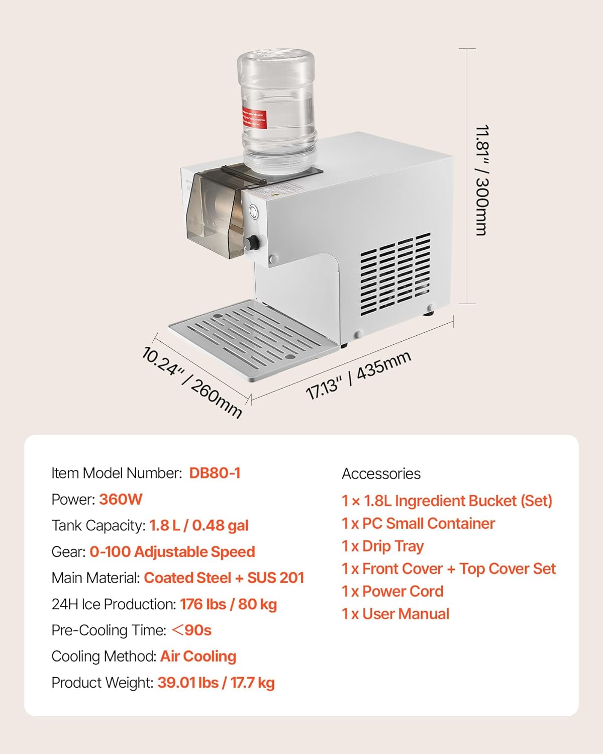 Sneeuwvlok-Ijsmachine – Ijsmachine, Ijsscheerapparaat, Bingsu Machine, Sneeuwijsmachine – 80 kg/dag – 90 sec snelkoeling