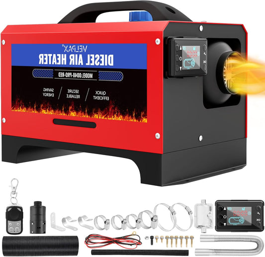 Diesel Air Heater, 12 V, 8 kW Diesel Air Heater, Diesel Parent Heater, Switch with LCD Display, Complete Accessories, Consumption L/H: 0.18-0.48 for Trucks, Motorhomes and Boats - QUORE