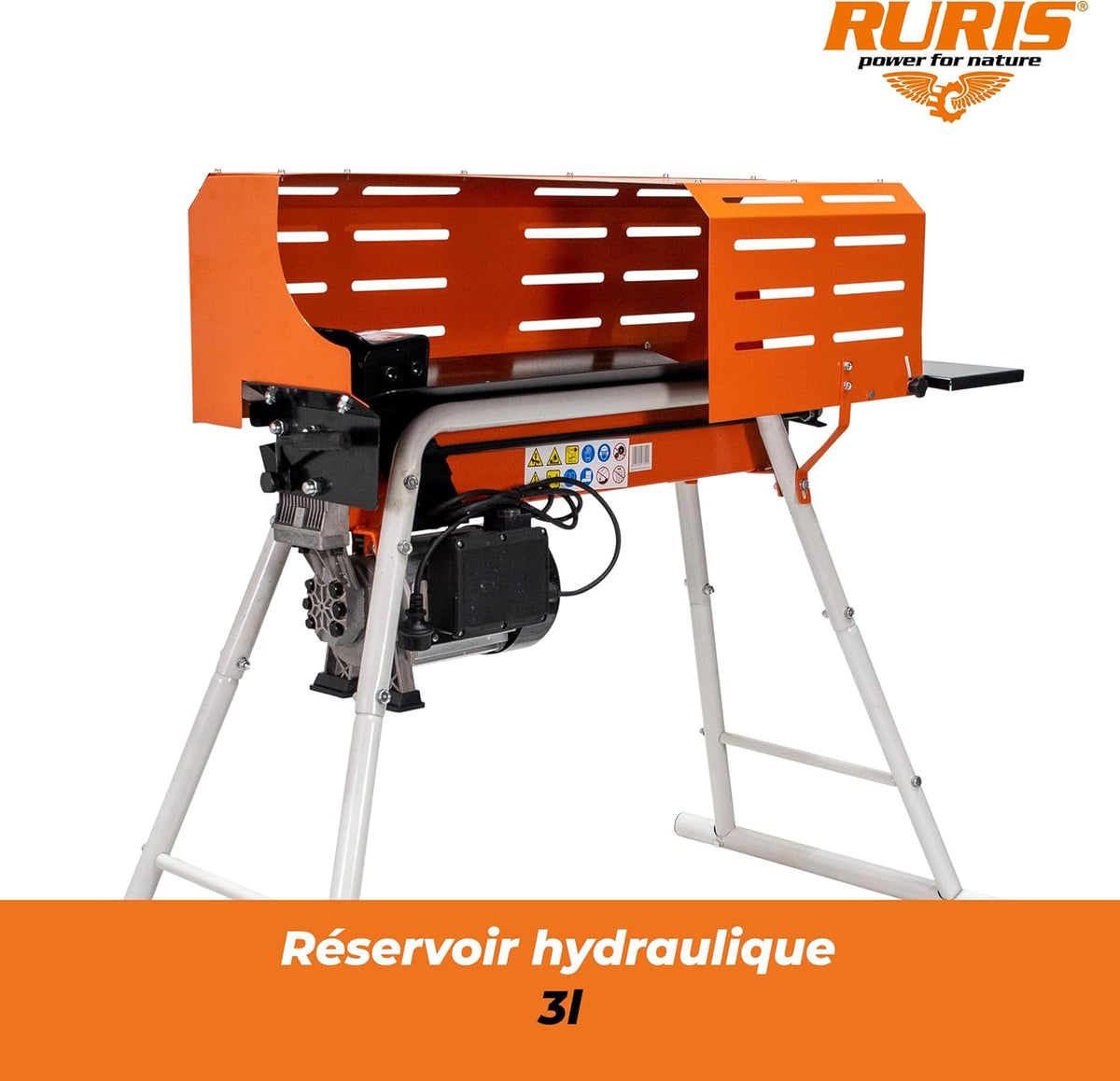 RURIS Ruris DL700-2200 W elektrische houtsplijter - met houder en kooi