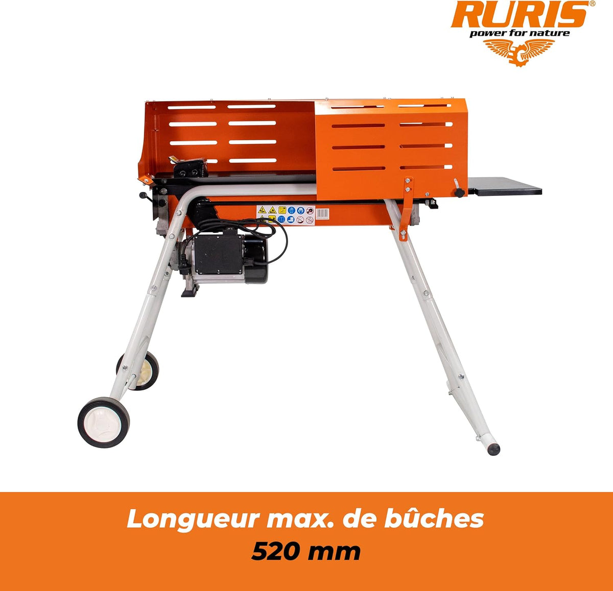 RURIS Ruris DL700-2200 W elektrische houtsplijter - met houder en kooi