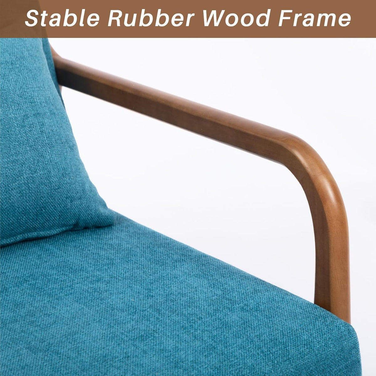 HollyHOME Fauteuil Woonkamer Comfortabele Armstoel Leesstoel Slaapkamer Relax Accent Stoelen met Houten Frame, Teal
