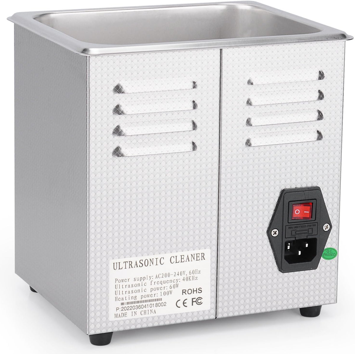 stonylab Ultrasone Reiniger, 304 Roestvrij Staal Universele Ultrasone Reiniger met Mechanisch Bedieningspaneel van Verwarming en Timer voor Laboratorium 40kHz 220V, 2 L