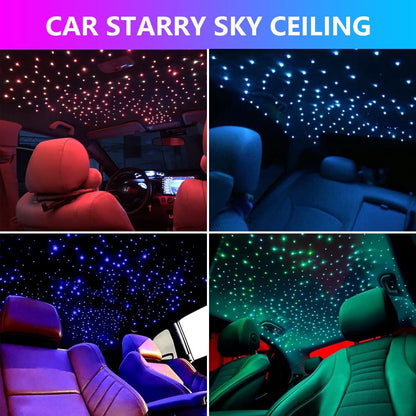 Opgewaardeerd 16 W Starlight Headliner Kit Twinkle&Sound Geactiveerd 600 stks 0.04 "10ft Kabel Fiber Geluid Geactiveerde APP/Bluetooth Afstandsbediening Glasvezel Licht voor Auto Dak Thuis