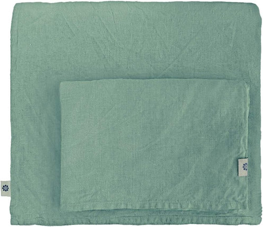 Linen & Cotton Zacht Beddengoed Set Alicia - 100% Gewassen Linnen, Munt Groen (140 x 200 cm) Beddenset Dekbedovertrek Kussensloop Dubbel Bed Twin King Size Single Eenpersoons Tweepersoons Winter Zomer