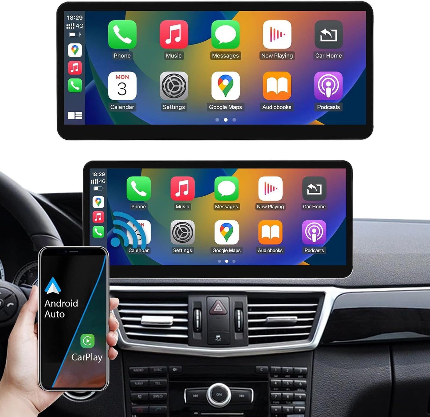 Autoradio 12,3 Inch Touchscreen – Multimedia Systeem – Navigatie Systeem – Inbouwradio – Carplay Android Auto – Draadloze Apple CarPlay – MirrorLink Ondersteuning
