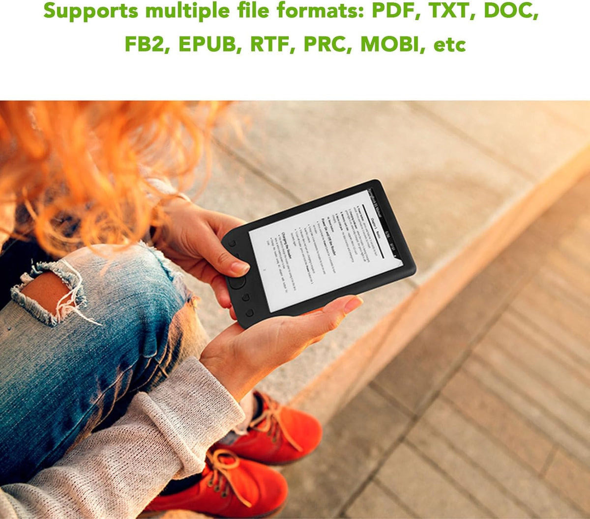 E-Book Reader 6, Niet-verblindende en Oogvriendelijke E-reader HD-touchscreen E-Ink-technologie, Ingebouwde 8GB ROM en 32GB TF-kaartuitbreiding