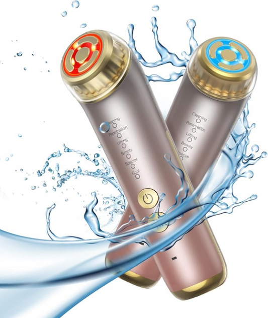 LED-Therapiestaaf Roze – Gezichtsradiofrequentieapparaat – Hoogfrequent EMS-Gezichtsapparaat – Anti-Rimpel Gezichtsmassager – Gezichtsverzorgingsapparaat – 6-In-1 Functies – Geschikt Voor Alle Huidtypes