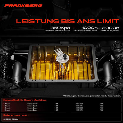 Frankberg 1x Brandstofpomp Benzinepomp Compatibel met Fortwo Coupe 451 1.0L Benzine 2007-2015 Fortwo Cabrio 451 1.0L Benzine 2007-2015