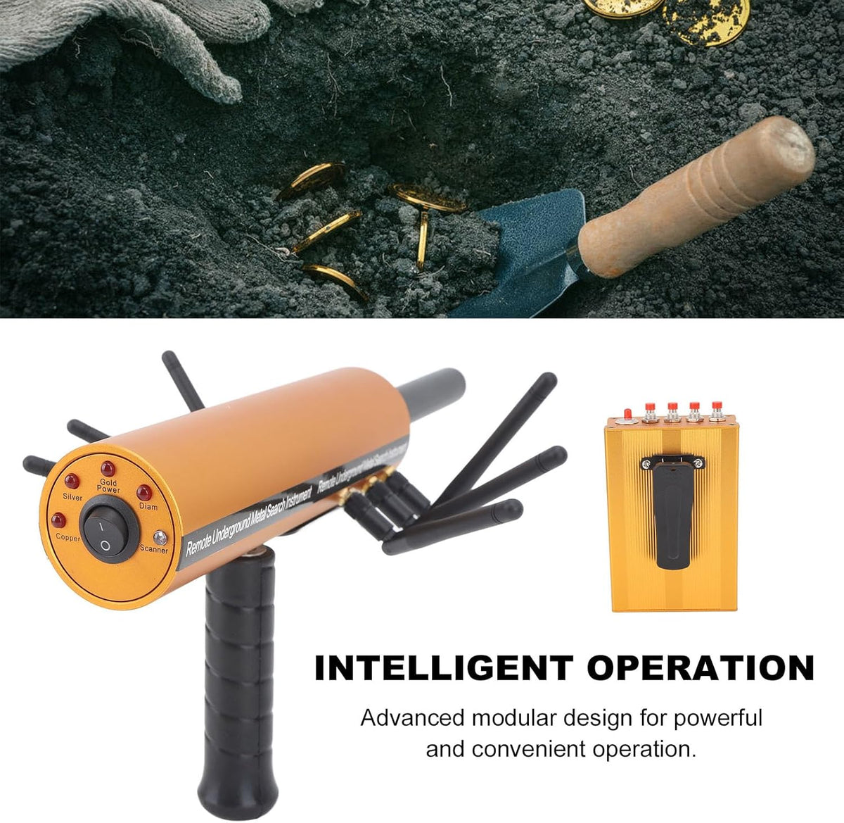 Gouden Detector Ondergronds – Metaaldetector – Grondpenetrerende Detector – Pinpointer – Bodemscanner – Met 6 Antennes – Tot 1200 M Bereik – Tot 30 M Diepte