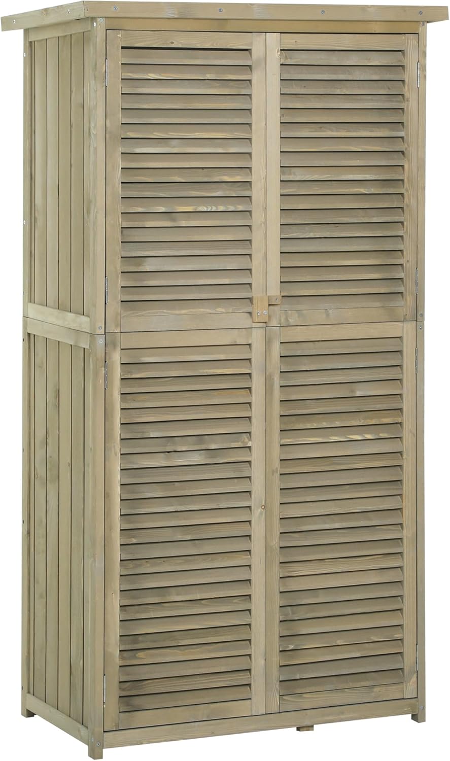Outsunny tool shed tool shed tool cabinet shed garden 4 compartments grey 87 x 46.5 x 160 cm - QUORE