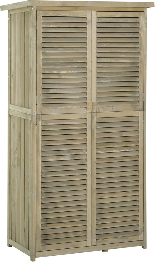 Outsunny tool shed tool shed tool cabinet shed garden 4 compartments grey 87 x 46.5 x 160 cm - QUORE
