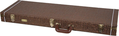 Crossrock Designer Series- Houten koffer voor Fender Precision & Jazz Basgitaren - Beveiligingsslot, metalen voeten, opslagruimte - Blossom Brown (CRW530BBQ)