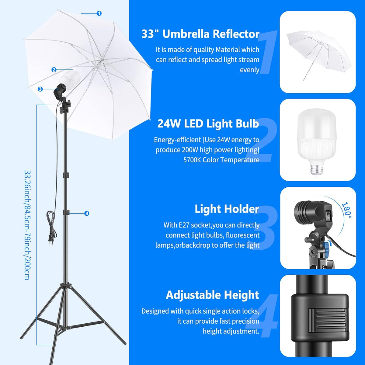 Achtergrondsteunsysteem – Achtergrondframe – Achtergrondstandaard – Achtergrondsysteem – Fotostudio Set – 3 Achtergronden Zwart, Wit En Groen – 4 X 45 W Daglichtlampen 5500 K
