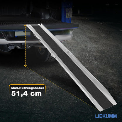LIEKUMM 1 x 180 cm oprijplaat, 280 kg draagkracht, inklapbaar stalen motoroprijplaat, oprijplaat voor aanhanger, ATV, motorfiets, fiets, auto, laadhelling voor aanhanger