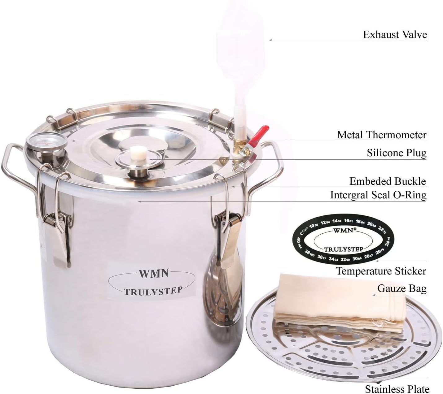 Fayelong Water Distiller 10L (2 Gal), Copper Alcohol Moonshine Stiills, Wine Making Fermentation Kit for Self Fired Whisky, Wine, Cognac, Vodka - QUORE
