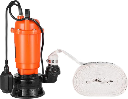 VEVOR Dompelpomp voor doos, 1500 W, 21000 l/u, van gietijzer met automatische vlotterschakelaar, maximale hefhoogte 18 m, afvoer van schoon en vuil water voor zwembad, tuin