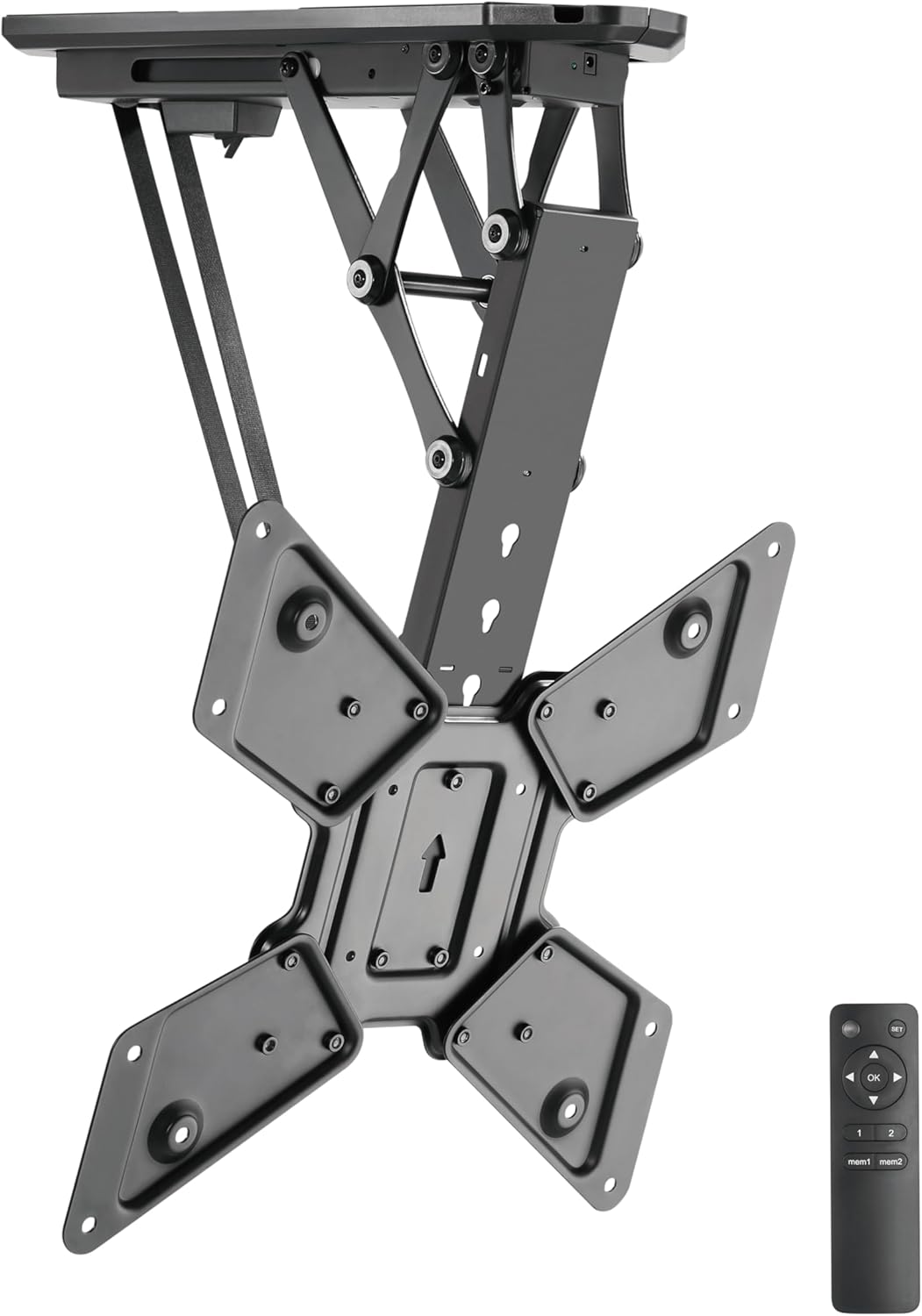 RICOO TV plafondhouder, elektrisch, inklapbaar, voor 23-55 inch, universele tv-beugel plafond SE0544, tv-houder, tv-lift, plafondhouder voor televisies tot 30 kg met max. VESA 400 x 400 mm