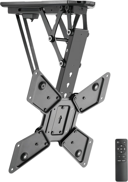 RICOO TV plafondhouder, elektrisch, inklapbaar, voor 23-55 inch, universele tv-beugel plafond SE0544, tv-houder, tv-lift, plafondhouder voor televisies tot 30 kg met max. VESA 400 x 400 mm