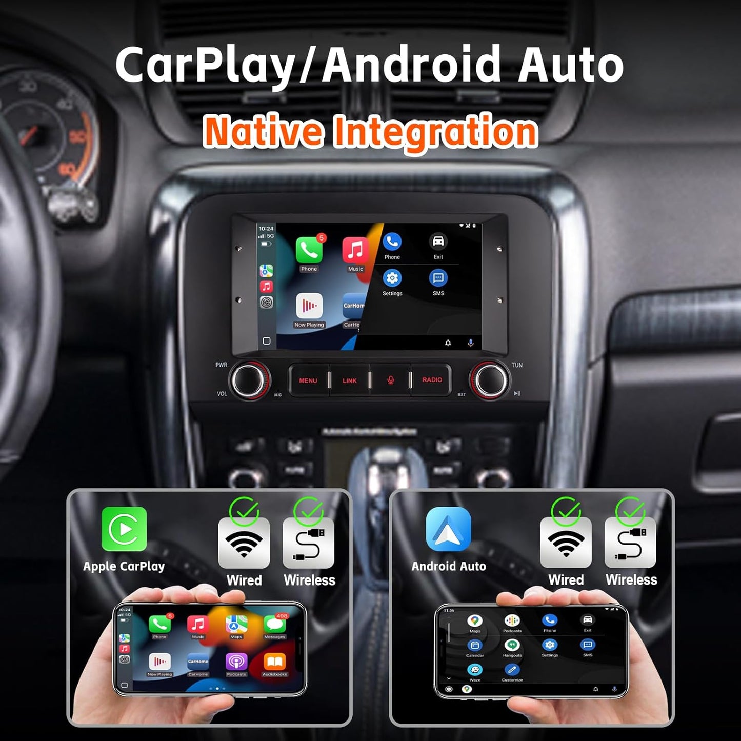 autoradio met draadloze CarPlay & Android Auto voor Fiat Croma (2005-2012) | Linux-systeem|3S snelstart | OEM-geluidskwaliteit | Bluetooth, EQ, USB, FM/AM-radio