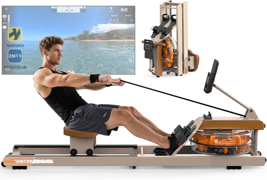 Waterroeimachine – Roeitrainer – Fitnessapparaat – Trainingsmachine – Opvouwbare Roeimachine – Bluetooth Monitor – Inklapbaar Ontwerp – Maximaal 160 kg Belastbaar