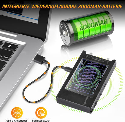 Seesii LiteVNA Vector Netwerk Analyser, Verbeterde 4 inch Antenne Analyser 50kHz-6.3GHz met MicroSD Slot, Meting Smith Chart S Parameter HF VHF UHF SWR Fase Vertraging