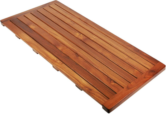 Utoplike Teakhouten badmat, douchemat hout voor badkamer, 101,6 x 45,7 cm, houten vloermat, vierkant, extra groot voor spa, thuis of buiten