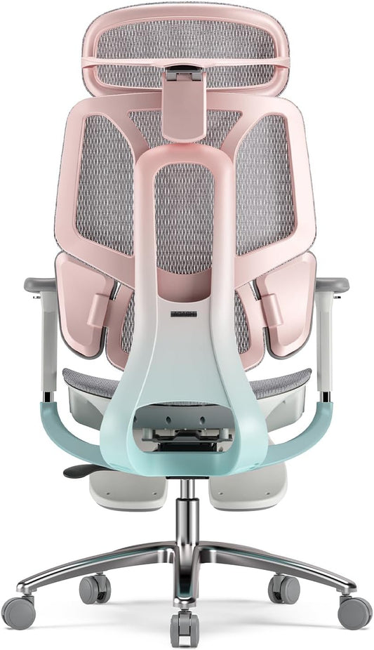 Hbada E3 Pro Ergonomic Office Chair with Dynamic Lumbar Support, 4D Adjustable Headrest for Home Office Chair, 6D Adjustable Armrests Office Chair, Swivel Large and High Computer Chair, Pink - QUORE