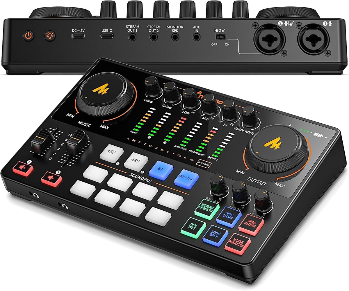 MAONO Podcast Equipment Bundle: Audio Interface Mixer with Dual XLR Input for Podcast Streaming - MaonoCaster E2 Gen2