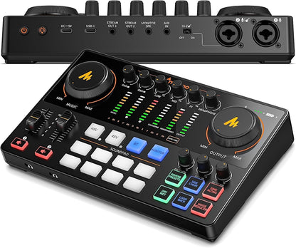 MAONO Podcast Equipment Bundle: Audio Interface Mixer with Dual XLR Input for Podcast Streaming - MaonoCaster E2 Gen2