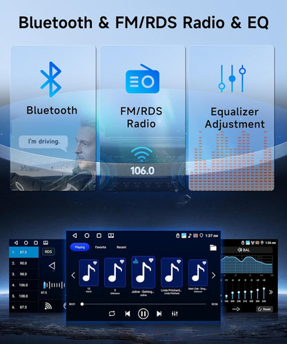 Autoradio – Auto Stereo – Multimedia Speler – Inbouw Radio – 2 Din Headunit – 10,1 Inch Touchscreen – Draadloze CarPlay & Android Auto – 4G + 64GB Opslag