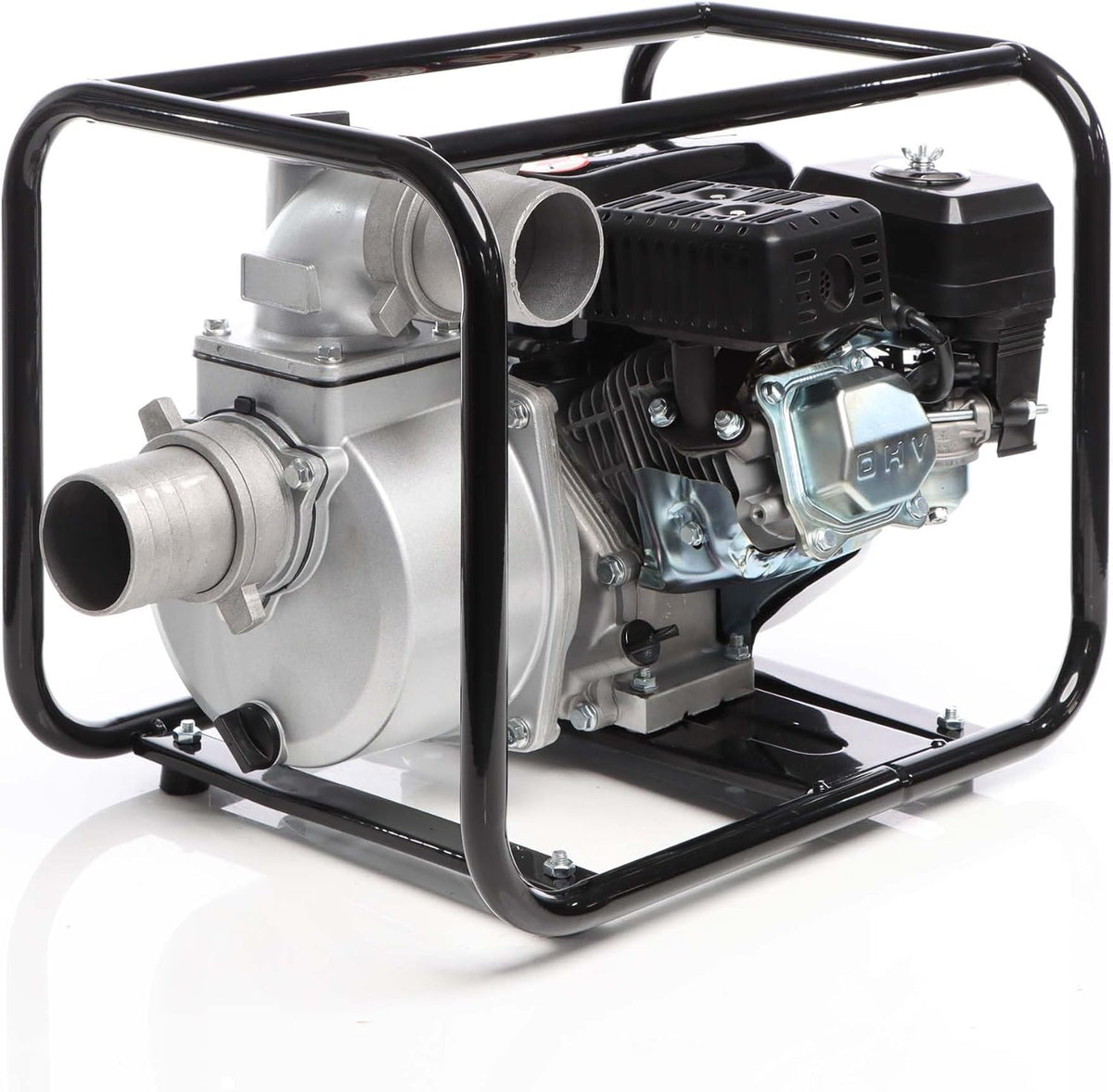 Wiltec benzine vuilwaterpomp 4 kW 48.000 l/h met 4-takt motor, afvoerpom met 28 m opvoerhoogte, waterpomp tuinpomp met 80 mm (3") aansluiting