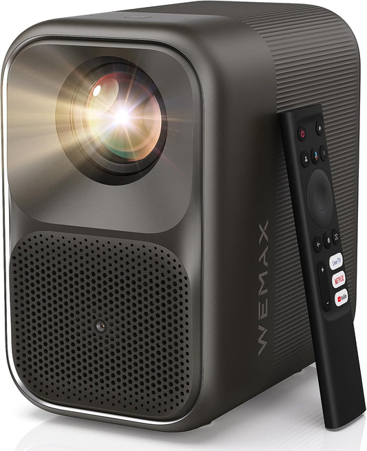 WEMAX Slimme Beamer Google TV met Netflix Officieel, 500 ISO Lumen, Full HD 1080P (4K), Autofocus en AI-Correctie, Stofdichte Verzegelde Optiek, Dolby Audio. Ideaal voor Home Cinema en Sport 2026