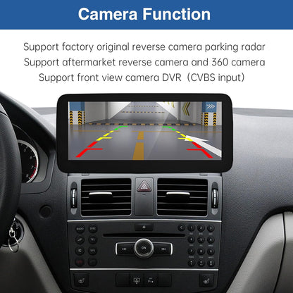 12,3 Inch Auto Touchscreen – Multimedia Scherm – Navigatiesysteem – Infotainmentscherm – Draadloos Display – Draadloze CarPlay & Android Auto – Compatibel Met Mercedes Benz C Klasse W204 – Hoge Resolutie 1920x720 Pixels