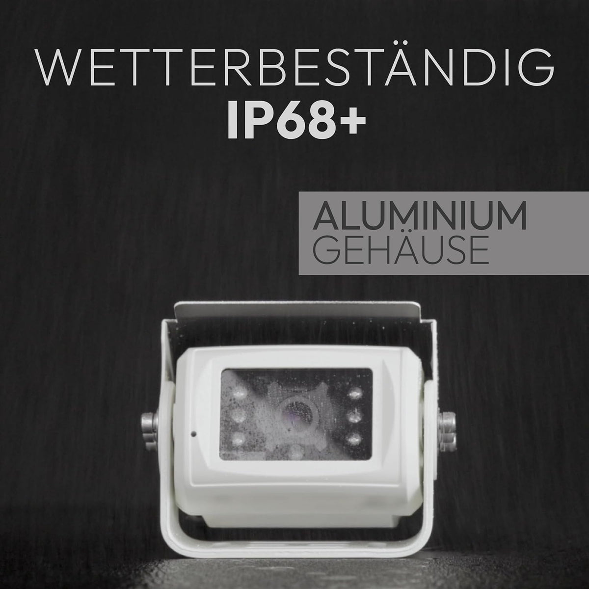 VSG24 24121 - 7" Premium achteruitrijvideosysteem voor campers & auto's, camera set incl. 20m kabel, nachtzicht, 120° hoek, 12-24 V, IP68 - Zwart